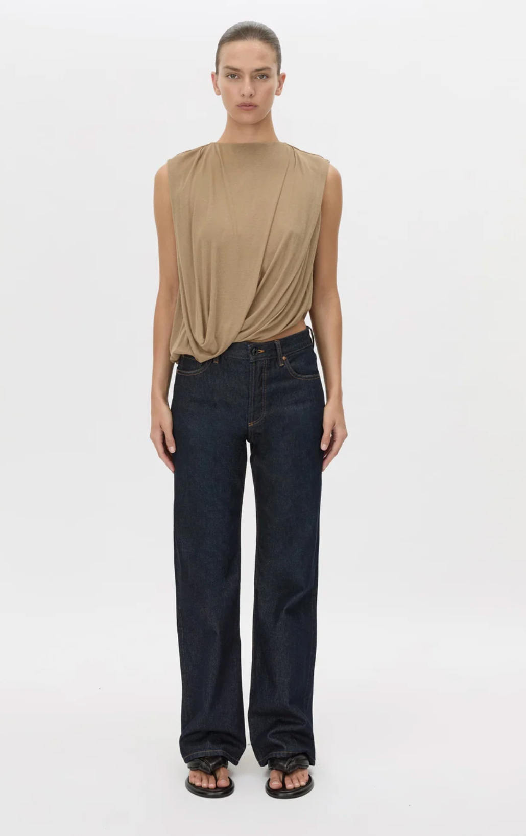 Camilla and Marc Sioona Sleeveless Drape Top - Taupe
