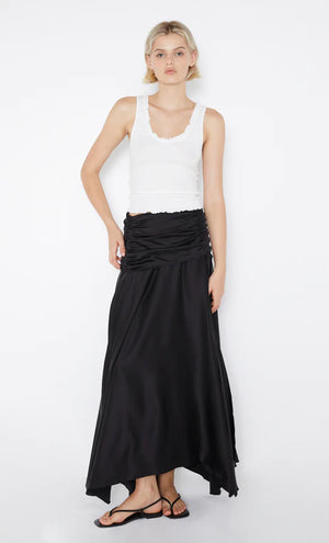 Bec and Bridge Chantilly Silk Ruched Skirt - Black