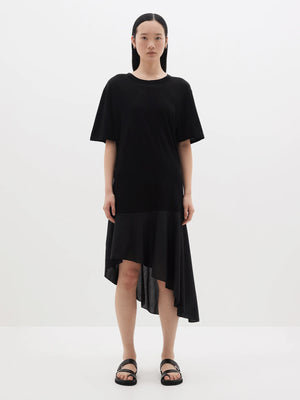 Bassike Contrast T.Shirt Dress - Black