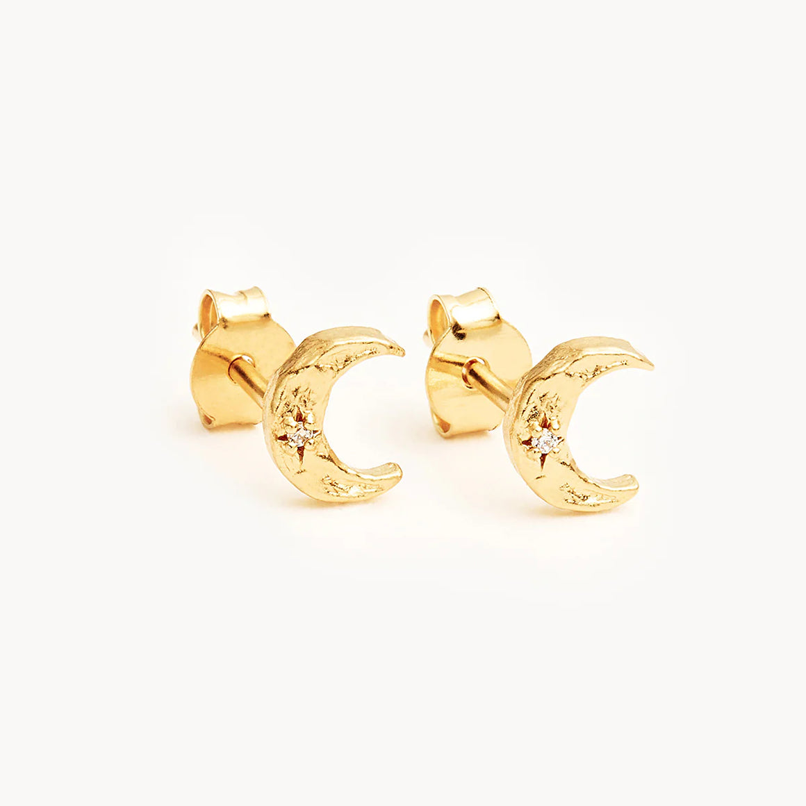 By Charlotte Waning Crescent Stud Earrings 18K Gold Vermeil