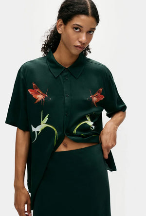 Silk Laundry Short Sleeve Boyfriend Shirt - Symbiotic