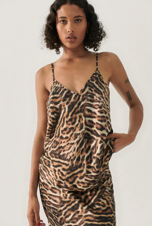 Silk Laundry Bias Cut Cami - Leopard