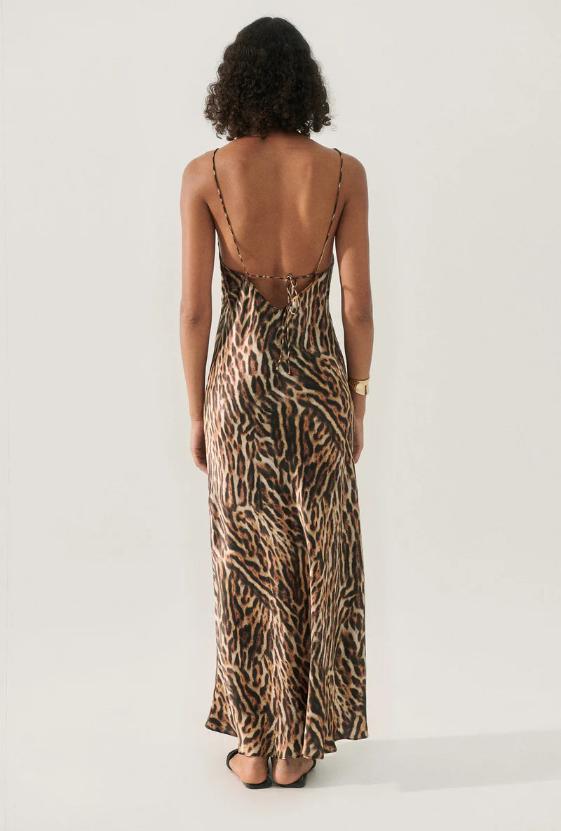 Silk Laundry Deco Rouleau Dress - Leopard