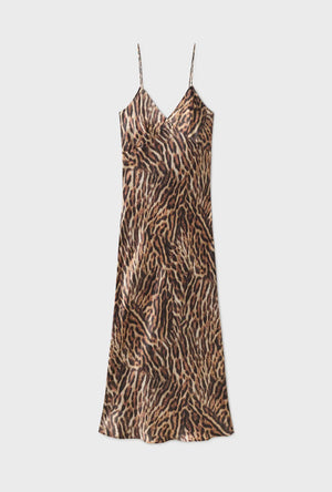 Silk Laundry Deco Rouleau Dress - Leopard