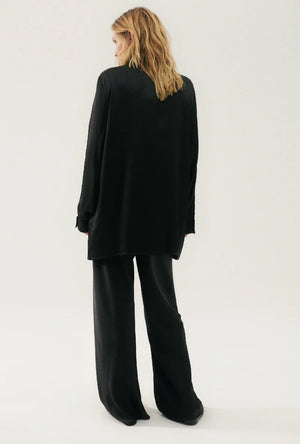 Silk Laundry Boyfriend Shirt - Black