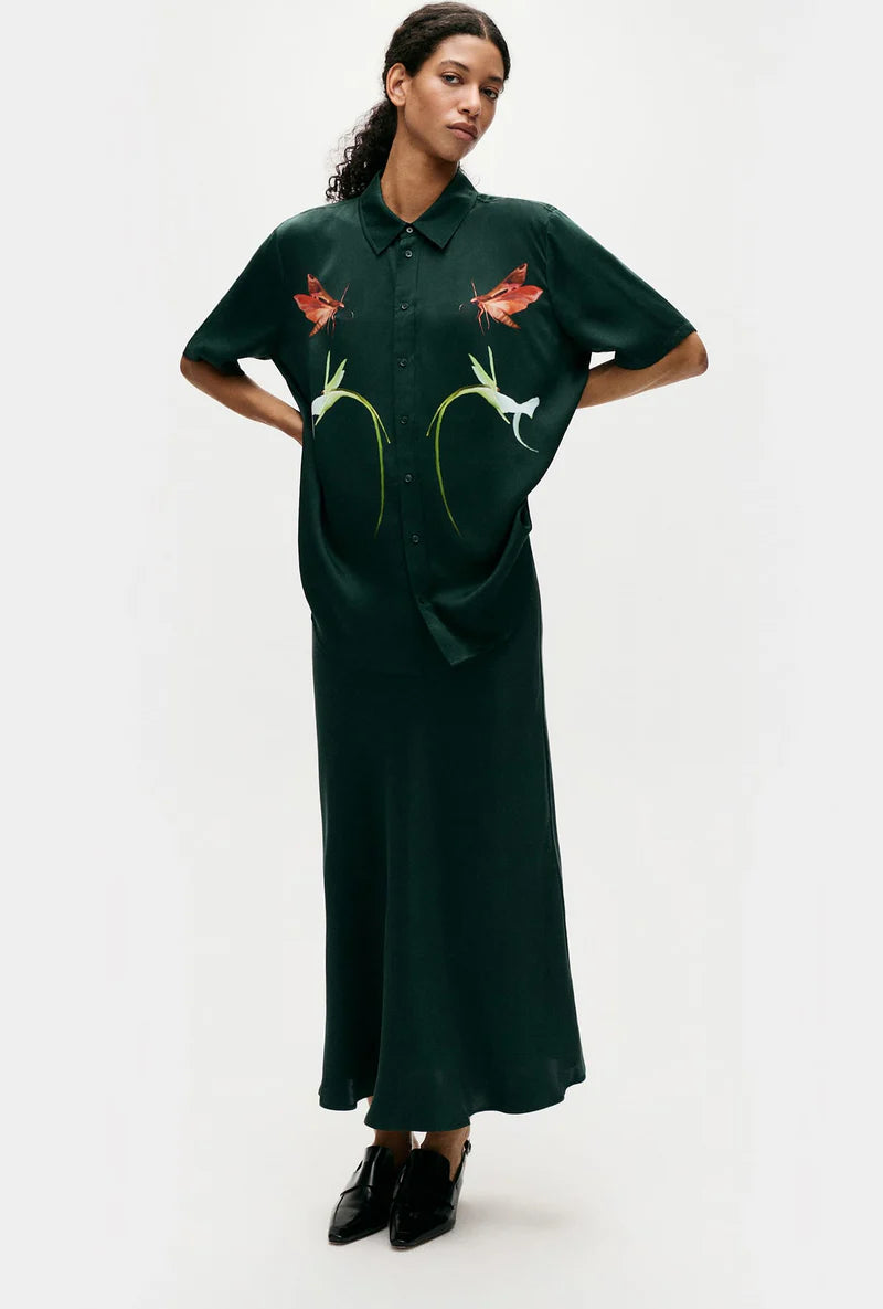 Silk Laundry Short Sleeve Boyfriend Shirt - Symbiotic