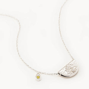 By Charlotte Lotus Birthstone Necklace August Peridot