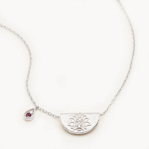 By Charlotte Lotus Birthstone Necklace February Amethyst