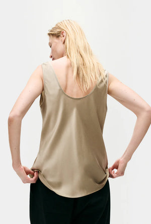 Silk Laundry Scoop Neck Tank - Graphite
