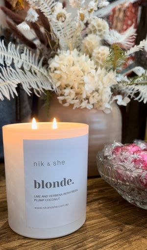 Nik & She blonde. Candle