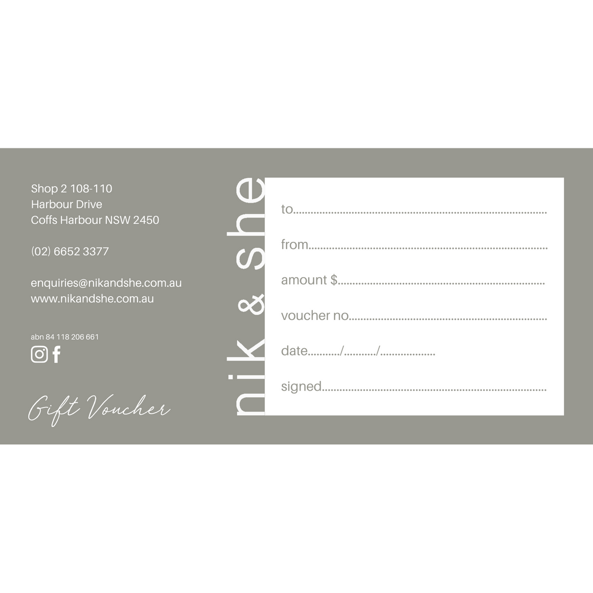 GIFT VOUCHER-VOUCHER-NikandShe